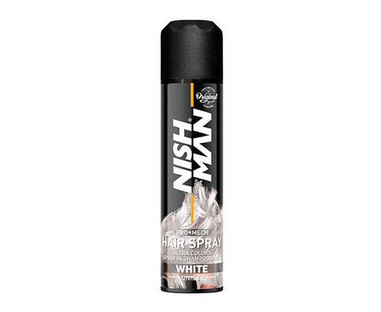 Спрей для волосся фарбуючий Nishman Hair Coloring Spray WHITE білий, 150 мл, фото 