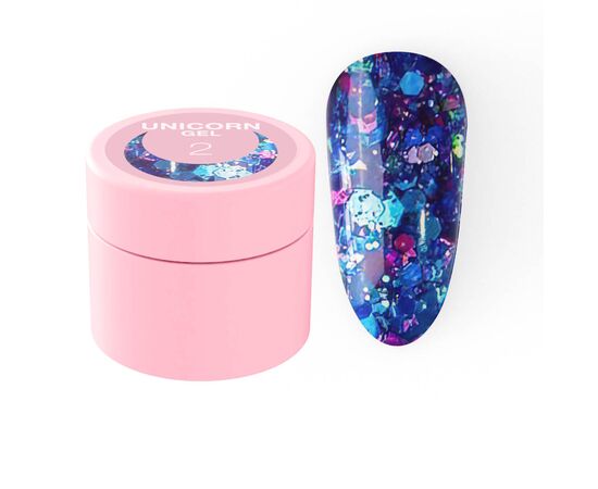 Блискітки для нігтів Luna Unicorn Gel № 2 5ml, Колекція гелів: Unicorn Gel, Номер: 2, фото 