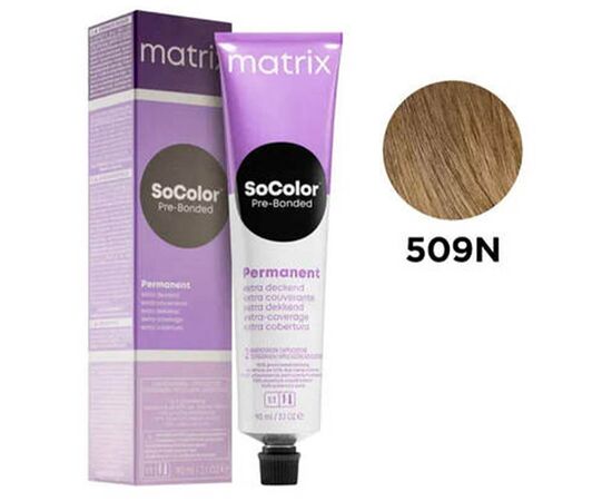 Стійка крем-фарба для волосся Matrix Socolor Beauty (Pre-Bonded Permanent) Extra Coverage 509N, Дуже Світлий Блондин Нейтральний, 90 мл, Номер краски: 509N, фото 