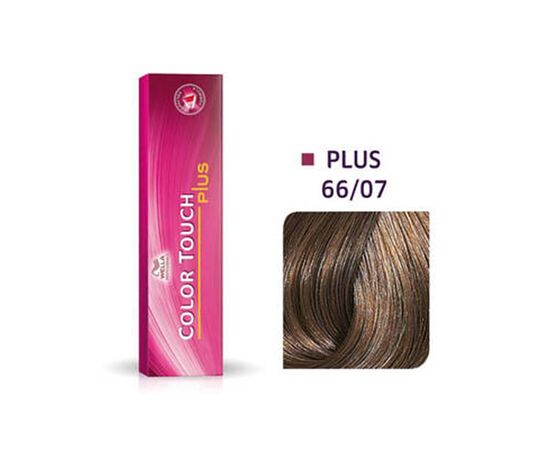 Интенсивная тонирующая крем-краска Wella Professionals Color Touch Plus 66/07, Интенсивный темный блондин натурально-коричневый, 60 мл, Номер краски: 66/07, фото 
