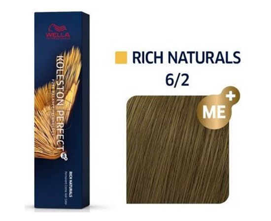 Фарба для волосся Wella Professionals Koleston Perfect ME+ Pure Naturals 6/2, Темний блондин матовий, 60 мл, Номер краски: 6/2, фото 